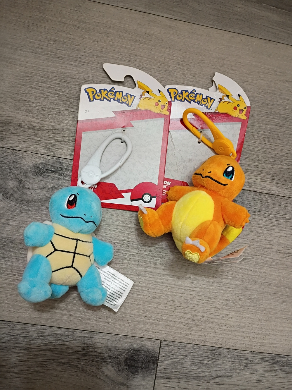 Plush Keychain Set - Squirtle Blue & Charmander Orange